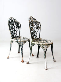 antique cast iron garden chairs pair