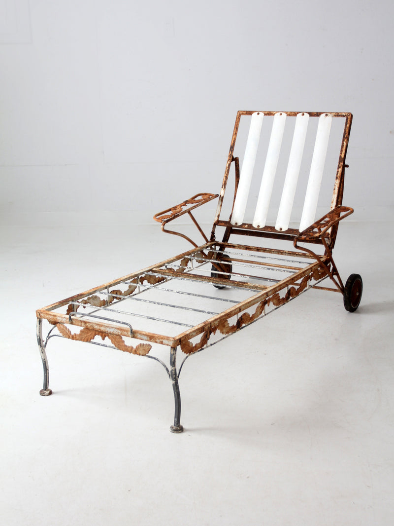 vintage wrought iron chaise lounge chair