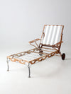 vintage wrought iron chaise lounge chair