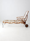 vintage wrought iron chaise lounge chair