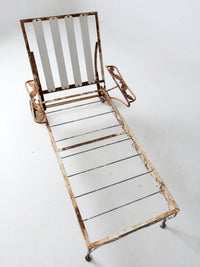 vintage wrought iron chaise lounge chair