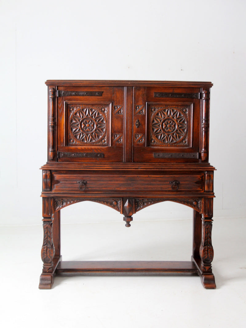 antique gothic style cabinet