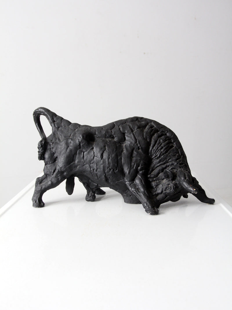 vintage cast iron bull sculpture