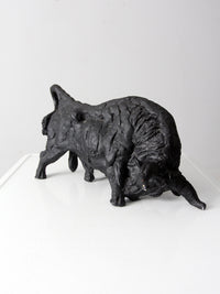 vintage cast iron bull sculpture