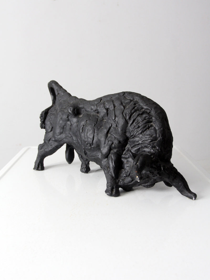 vintage cast iron bull sculpture