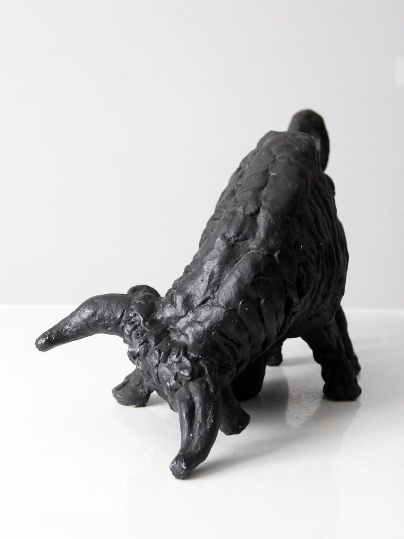 vintage cast iron bull sculpture