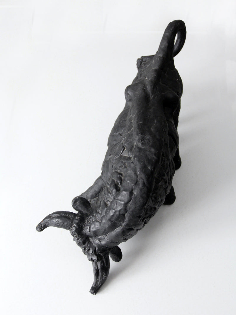 vintage cast iron bull sculpture