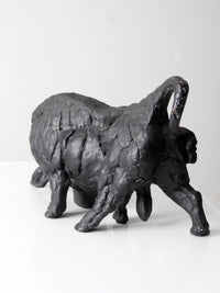 vintage cast iron bull sculpture