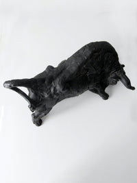 vintage cast iron bull sculpture