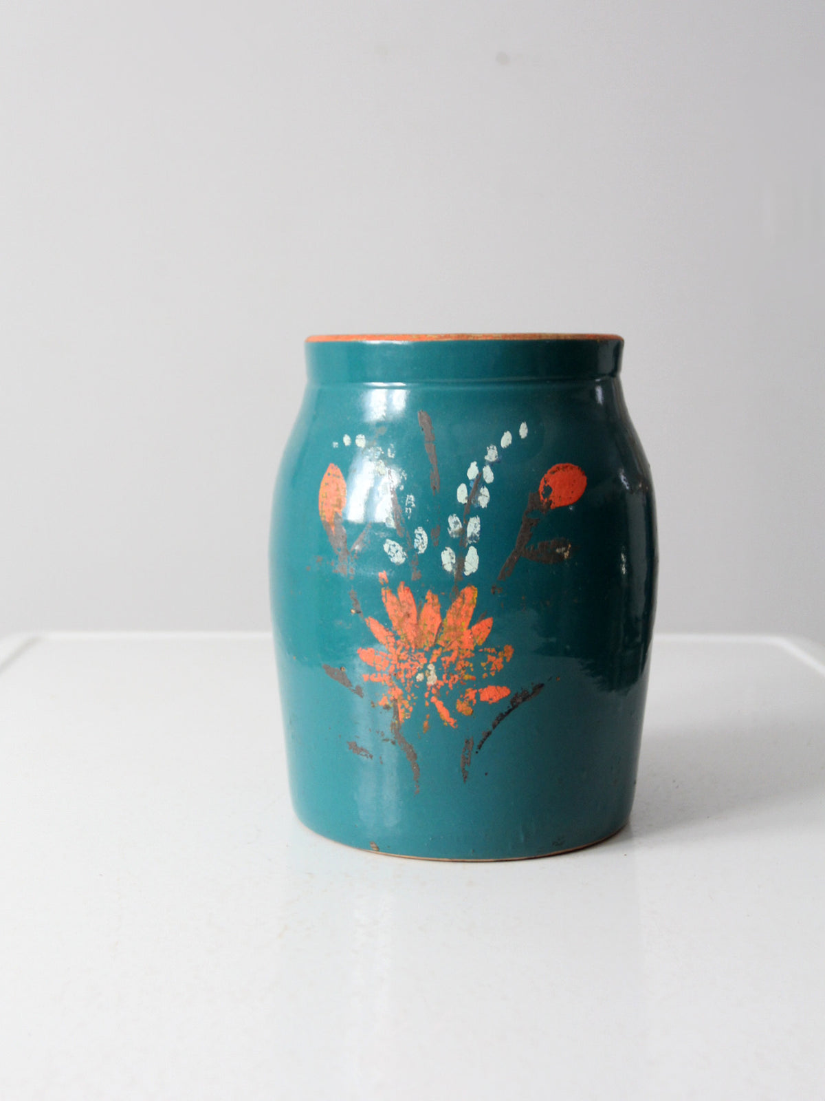 vintage hand-painted stoneware cookie jar vase