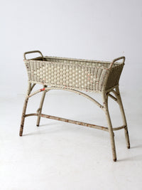 antique painted wicker planter