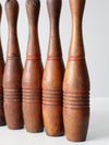 antique wooden skittles set of 5