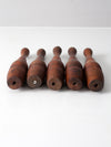 antique wooden skittles set of 5