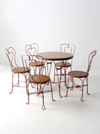 vintage ice cream parlor table and chairs