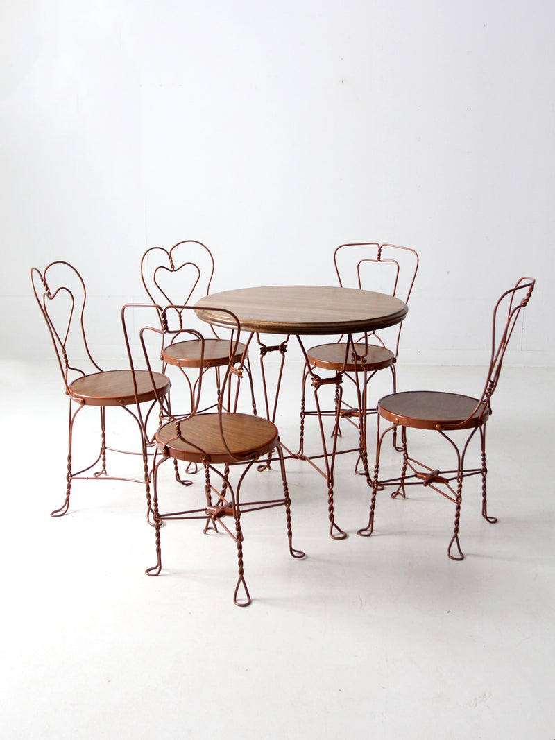 vintage ice cream parlor table and chairs