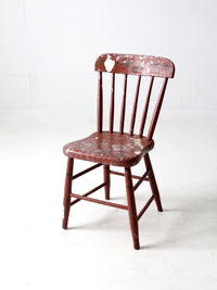 antique primitive plank seat chair