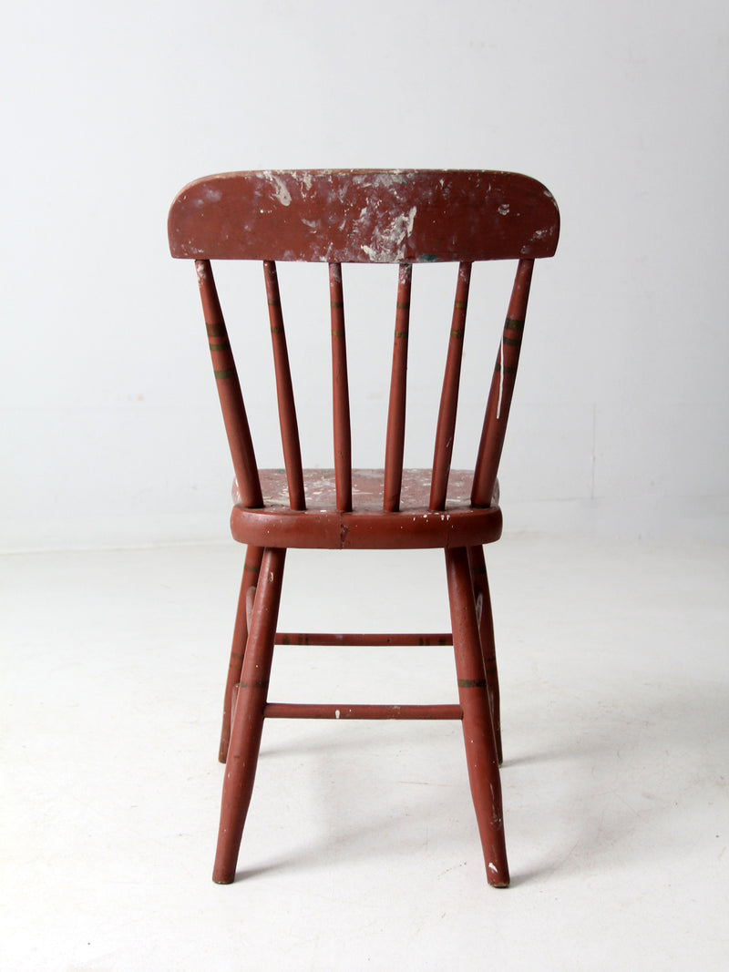 antique primitive plank seat chair