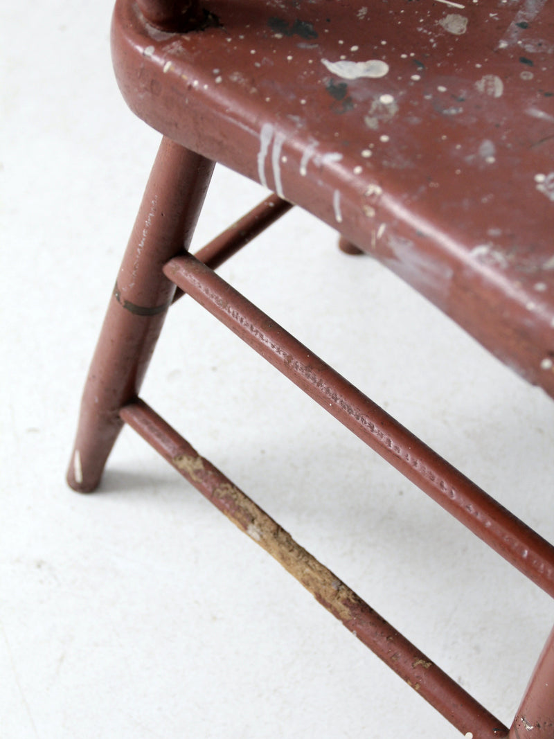 antique primitive plank seat chair