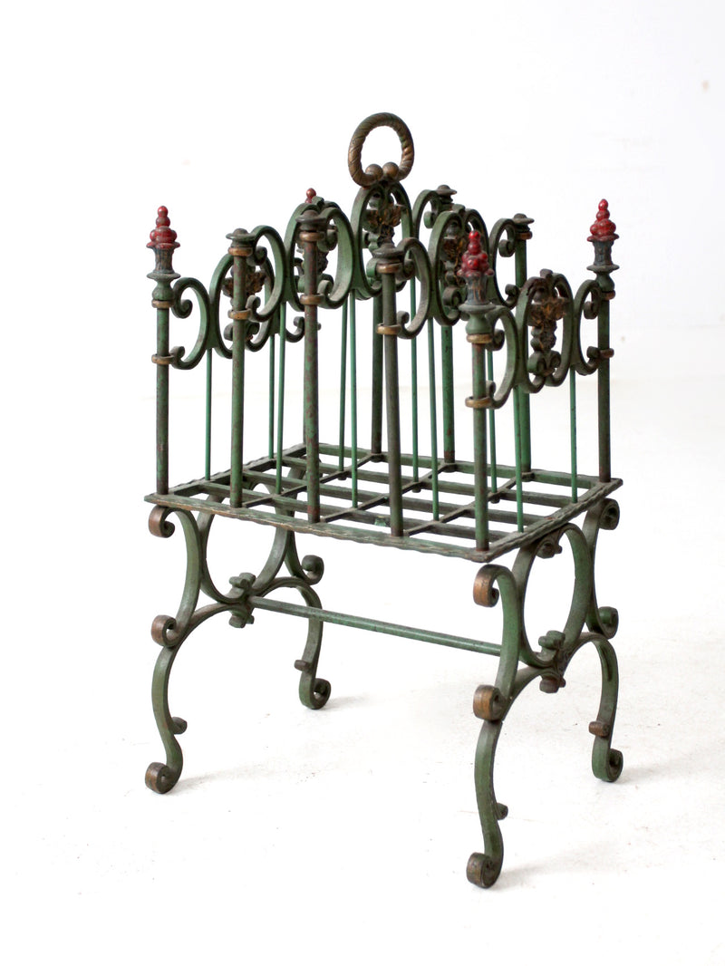 antique cast iron magazine rack