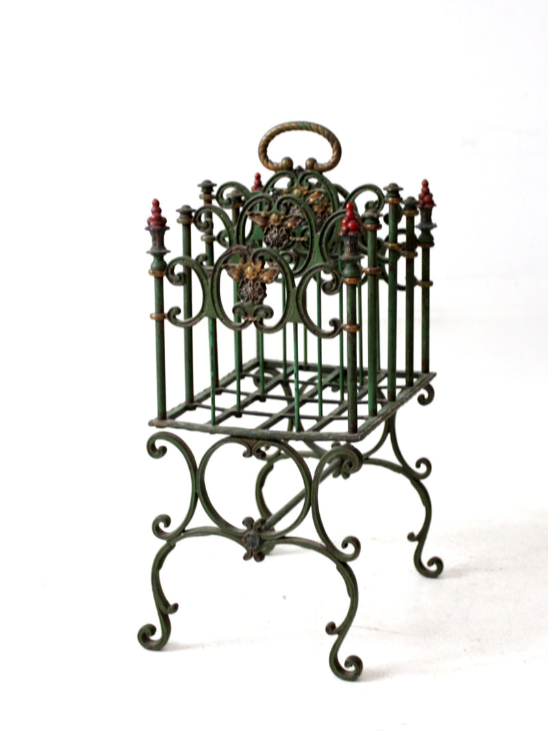 antique cast iron magazine rack