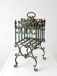 antique cast iron magazine rack