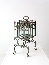 antique cast iron magazine rack