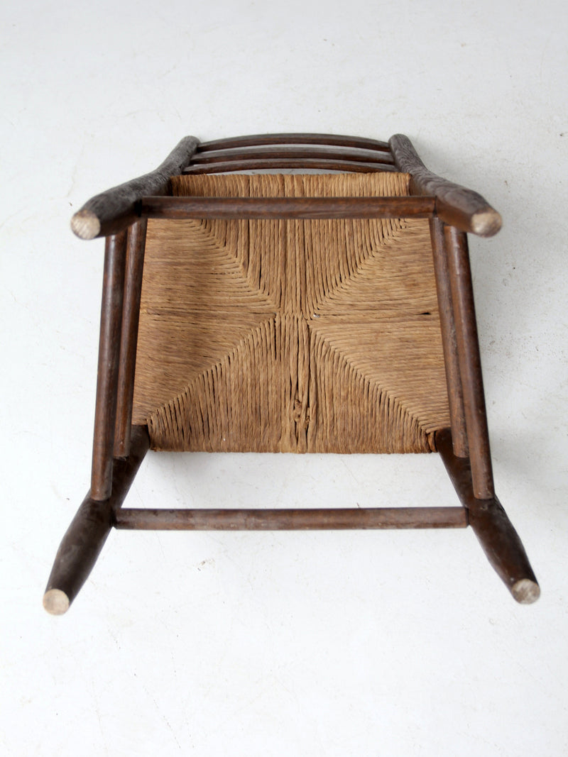 antique rush seat chair