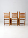 vintage ladder back chairs with woven seats set of 3