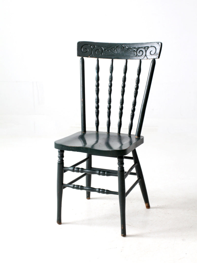 antique painted press back chair