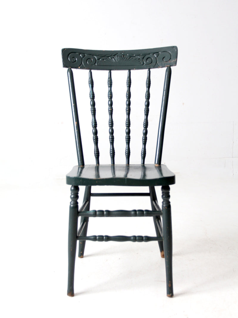 antique painted press back chair