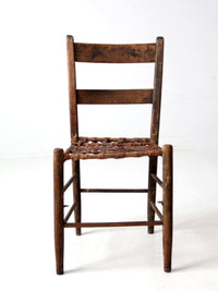 antique rustic woven seat chair