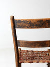 antique rustic woven seat chair