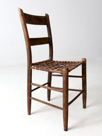 antique rustic woven seat chair