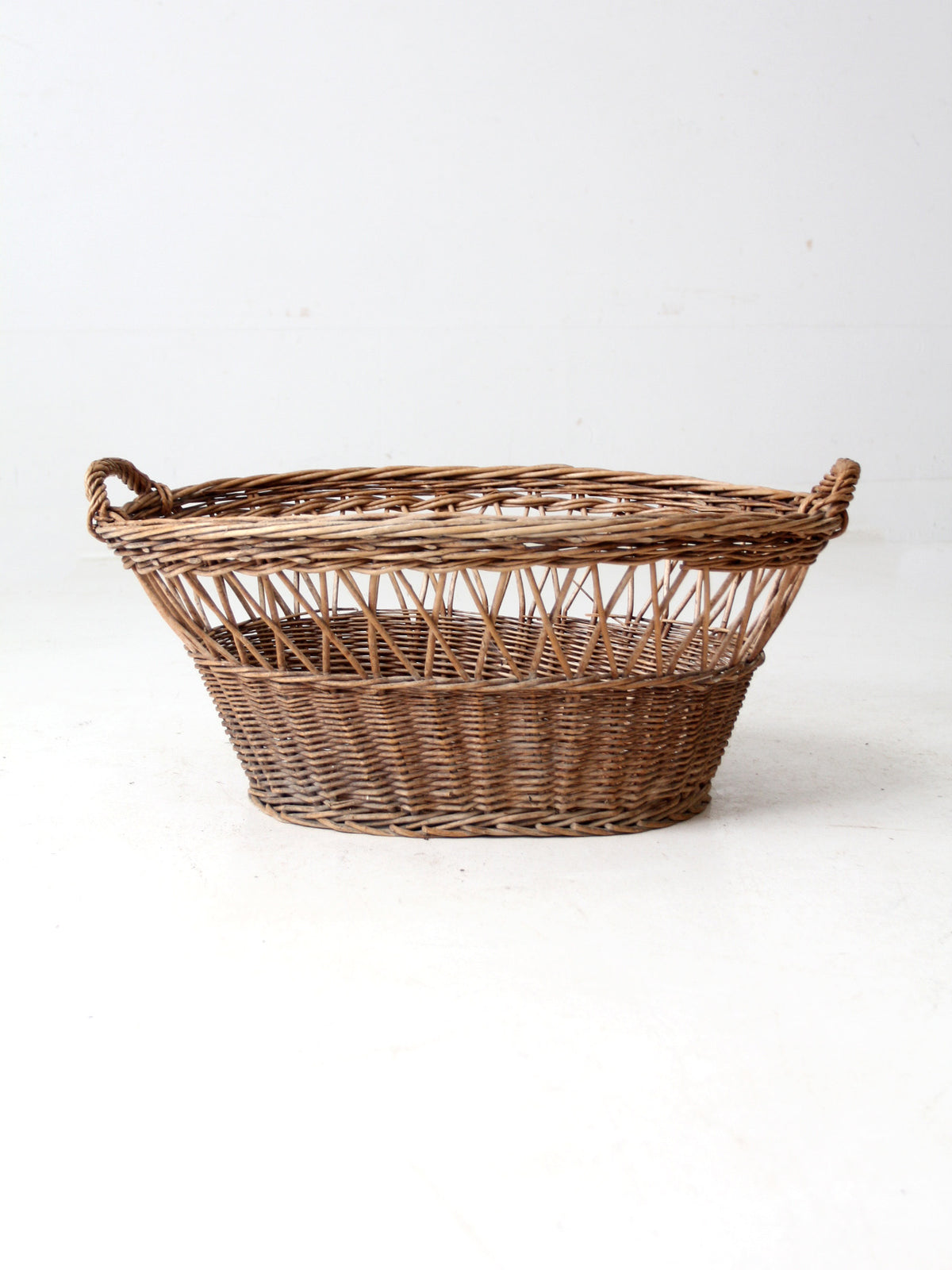 vintage wicker laundry basket