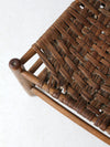 antique rustic splint weave seat chair