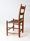 antique rustic splint weave seat chair