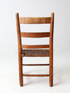 antique rustic splint weave seat chair