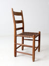 antique rustic splint weave seat chair