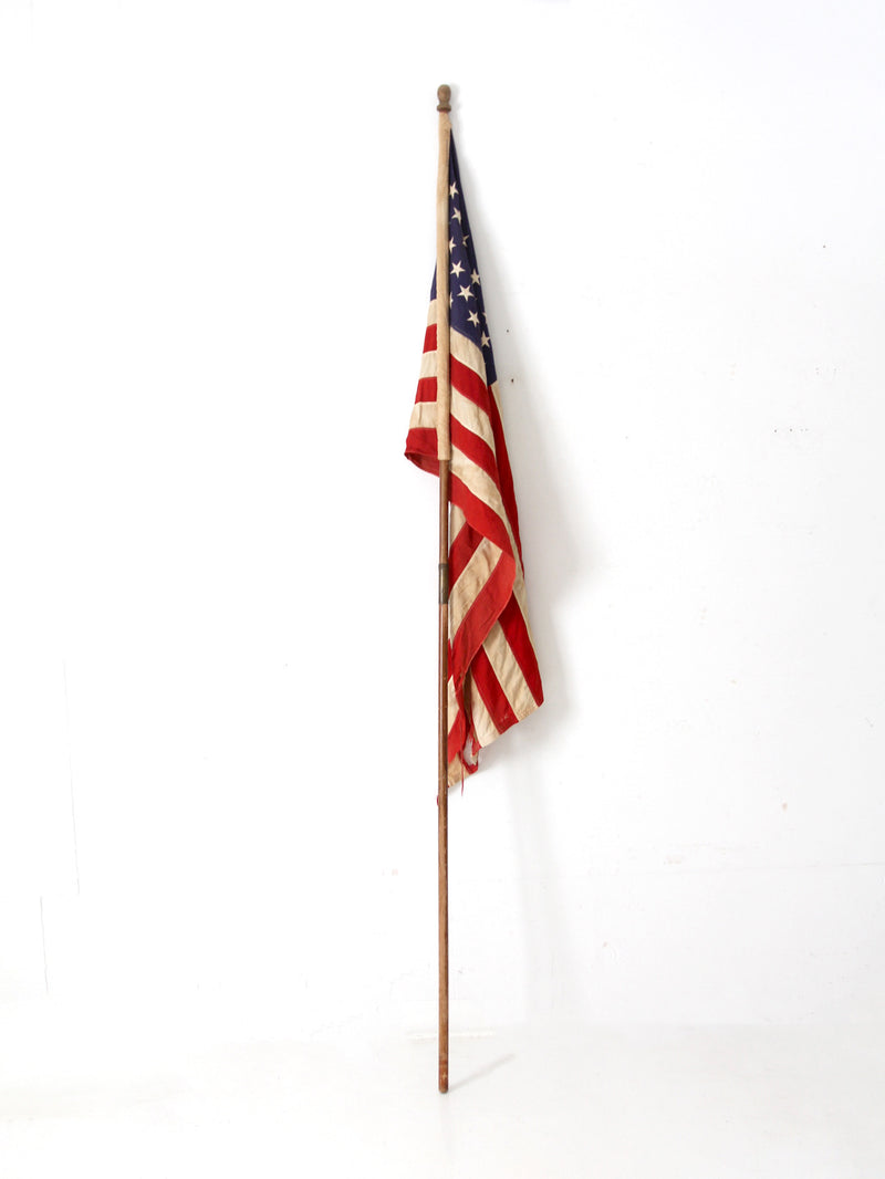 vintage 1960s American flag on pole