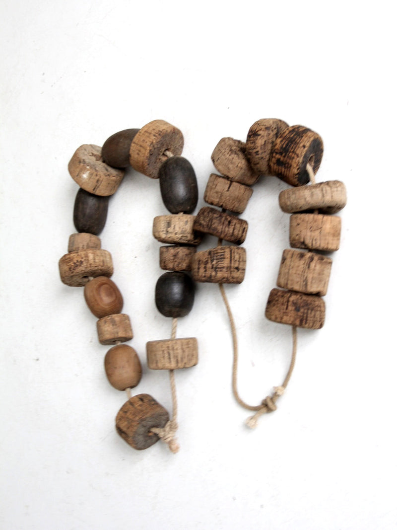 antique cork fishing buoys pair