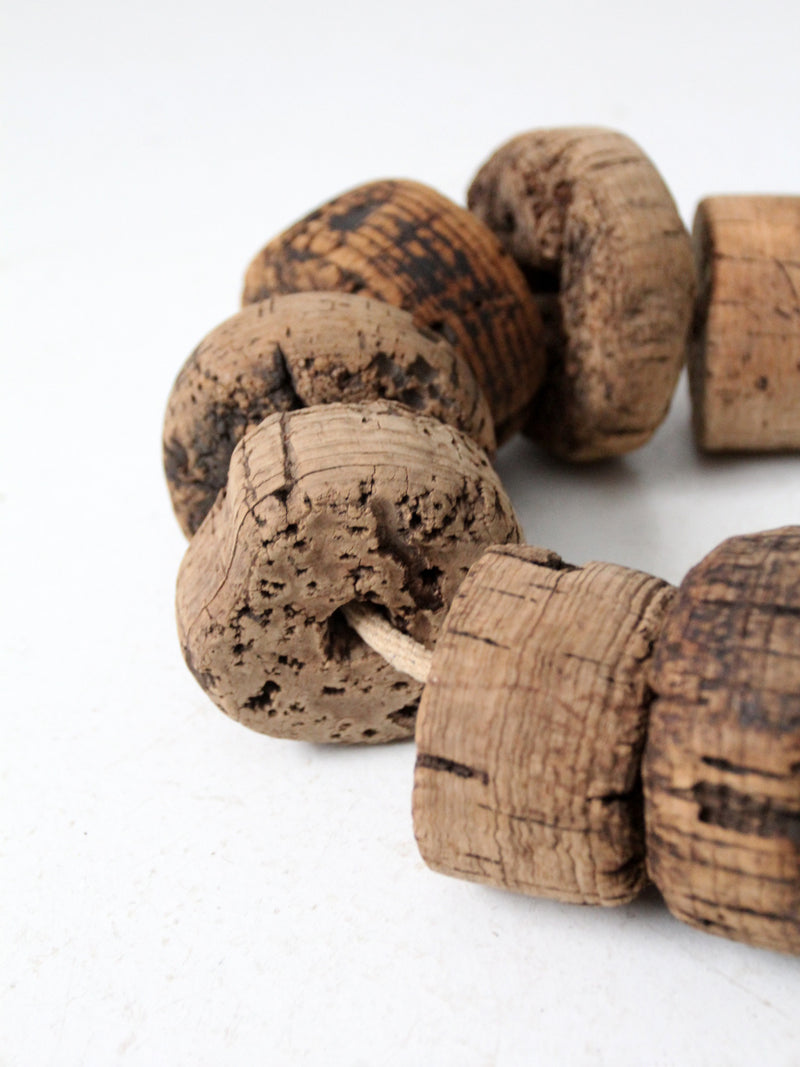 antique cork fishing buoys pair