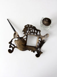 art nouveau style inkwell and pen desk set