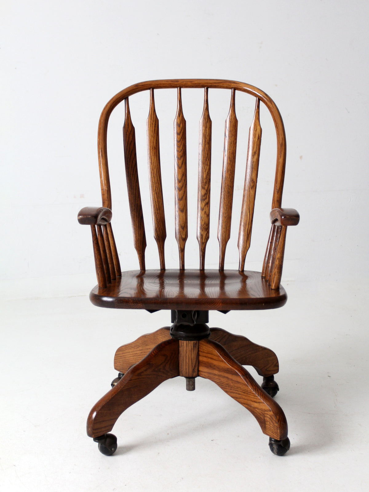 vintage oak swivel desk chair