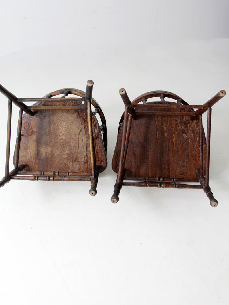 antique captains chair pair