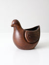 vintage carved wooden bird bowl