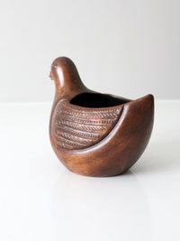 vintage carved wooden bird bowl