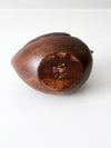 vintage carved wooden bird bowl