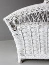 vintage white wicker magazine basket