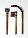 antique agricultural tools collection of 3