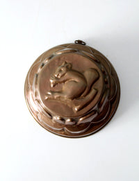 antique copper squirrel mold